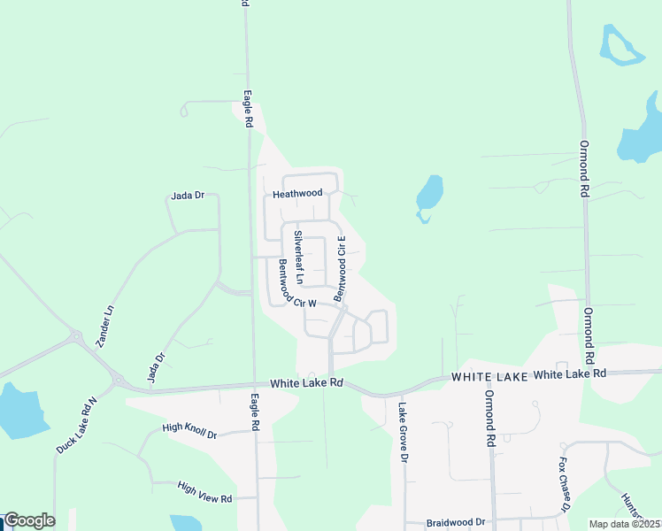map of restaurants, bars, coffee shops, grocery stores, and more near 3628 Bentwood Circle West in White Lake charter Township