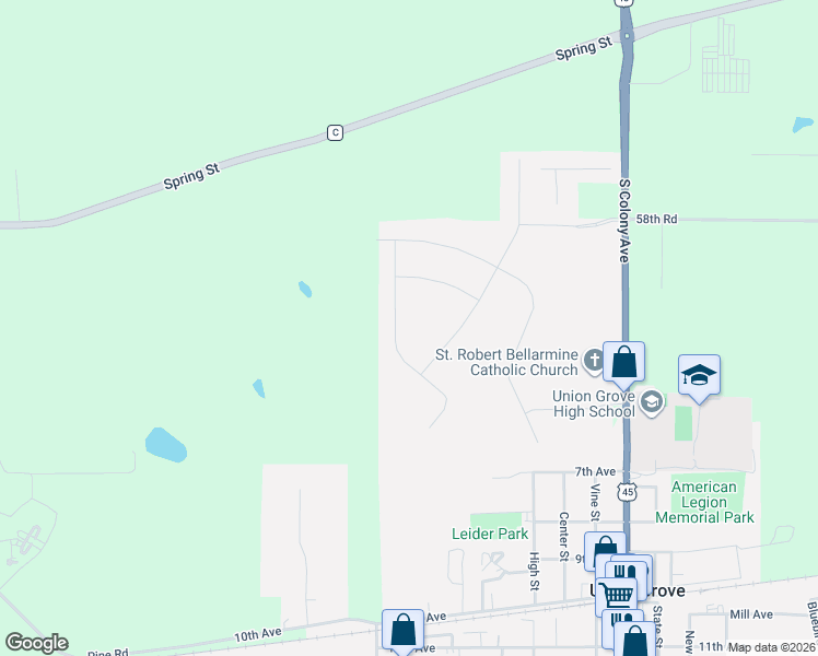 map of restaurants, bars, coffee shops, grocery stores, and more near in Union Grove