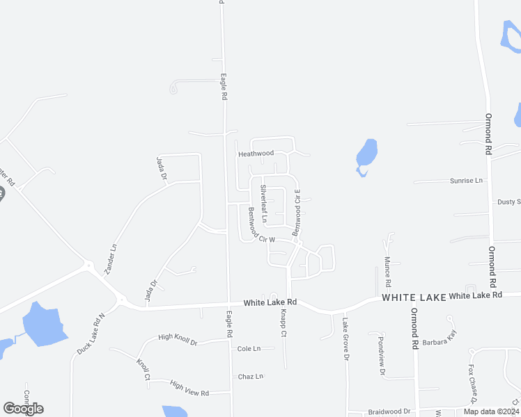 map of restaurants, bars, coffee shops, grocery stores, and more near 3670 Silver Leaf in White Lake charter Township