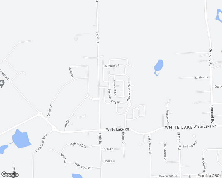 map of restaurants, bars, coffee shops, grocery stores, and more near 3639 Bentwood Circle West in White Lake charter Township