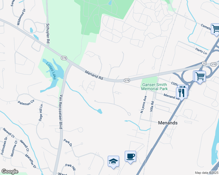 map of restaurants, bars, coffee shops, grocery stores, and more near 1 Sage Estates in Menands