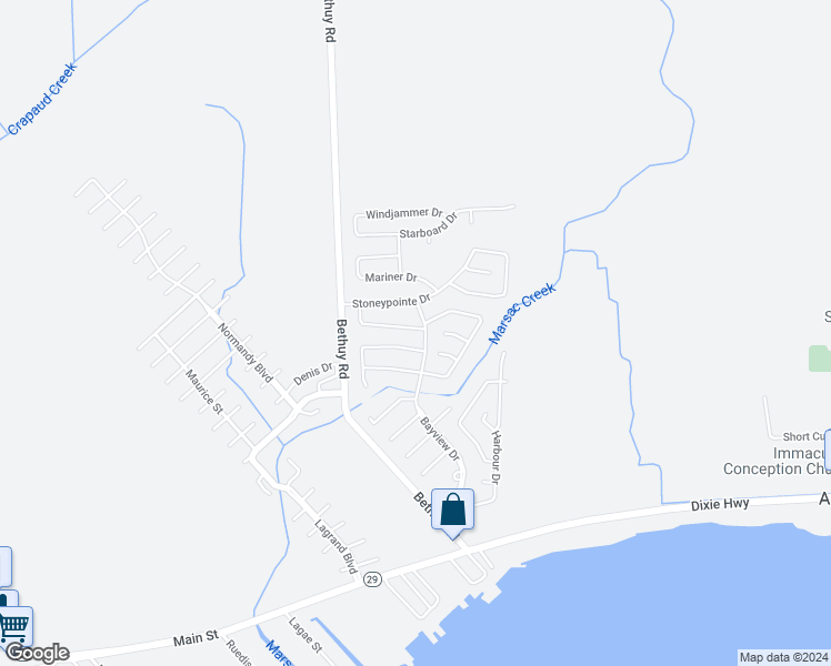 map of restaurants, bars, coffee shops, grocery stores, and more near 9778 Sandypointe Drive in St. Clair County