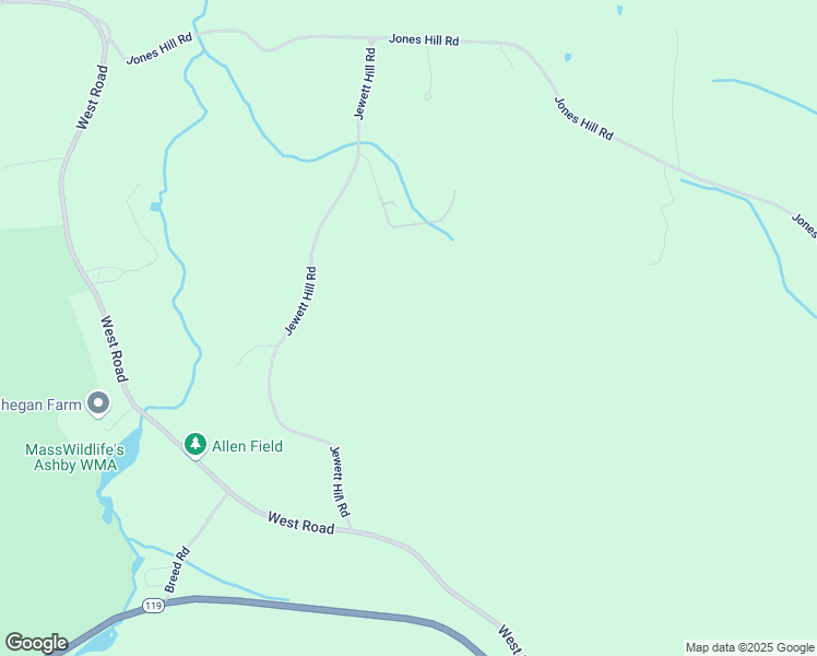 map of restaurants, bars, coffee shops, grocery stores, and more near 423 Jewett Hill Road in Ashby