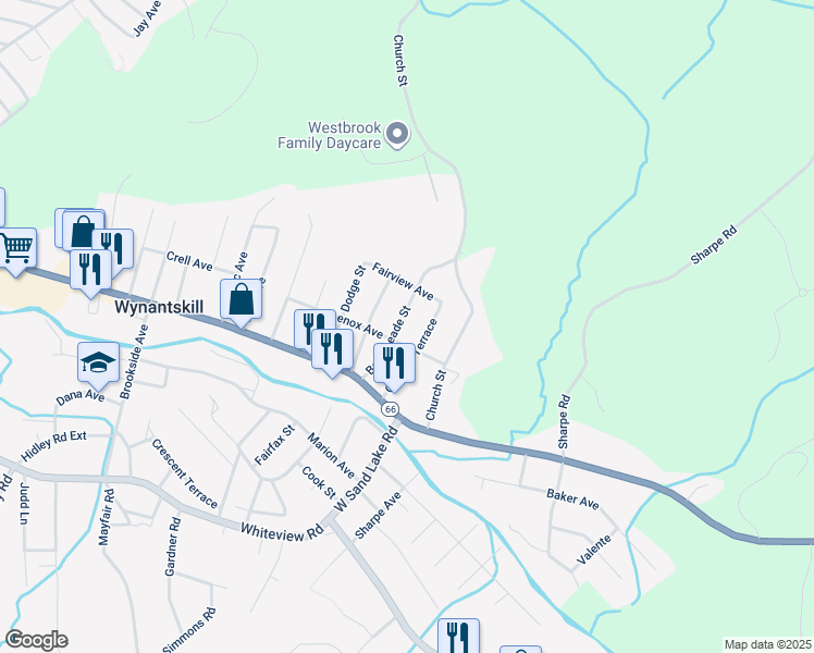 map of restaurants, bars, coffee shops, grocery stores, and more near 21 Bellemeade Street in Wynantskill