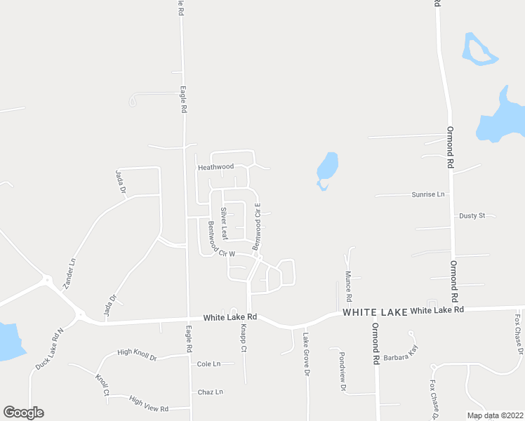 map of restaurants, bars, coffee shops, grocery stores, and more near 6214 Bentwood Circle East in White Lake charter Township