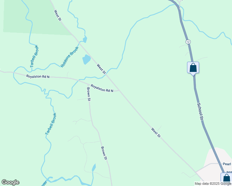 map of restaurants, bars, coffee shops, grocery stores, and more near 294 West Street in Winchendon