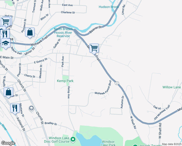 map of restaurants, bars, coffee shops, grocery stores, and more near 35 Whitney Avenue in North Adams