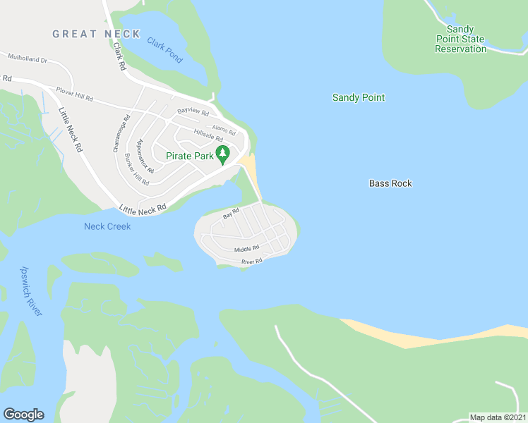 map of restaurants, bars, coffee shops, grocery stores, and more near 25 Plum Sound Road in Ipswich