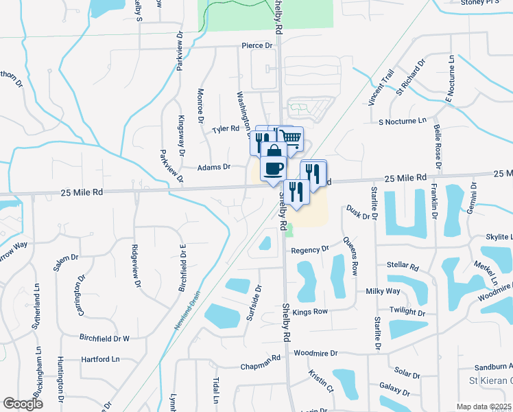map of restaurants, bars, coffee shops, grocery stores, and more near 4317 Summer Place in Macomb County