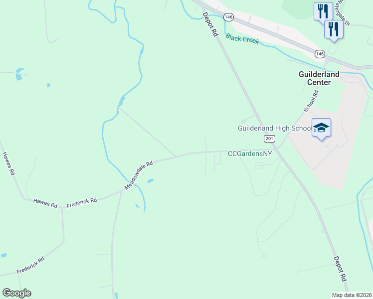 map of restaurants, bars, coffee shops, grocery stores, and more near 1141 Meadowdale Road in Altamont