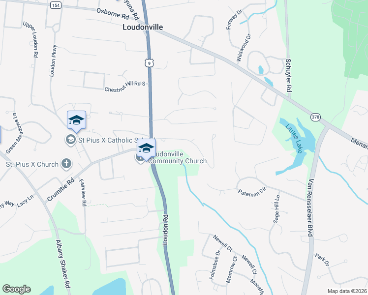 map of restaurants, bars, coffee shops, grocery stores, and more near 3 Colonial Green in Albany