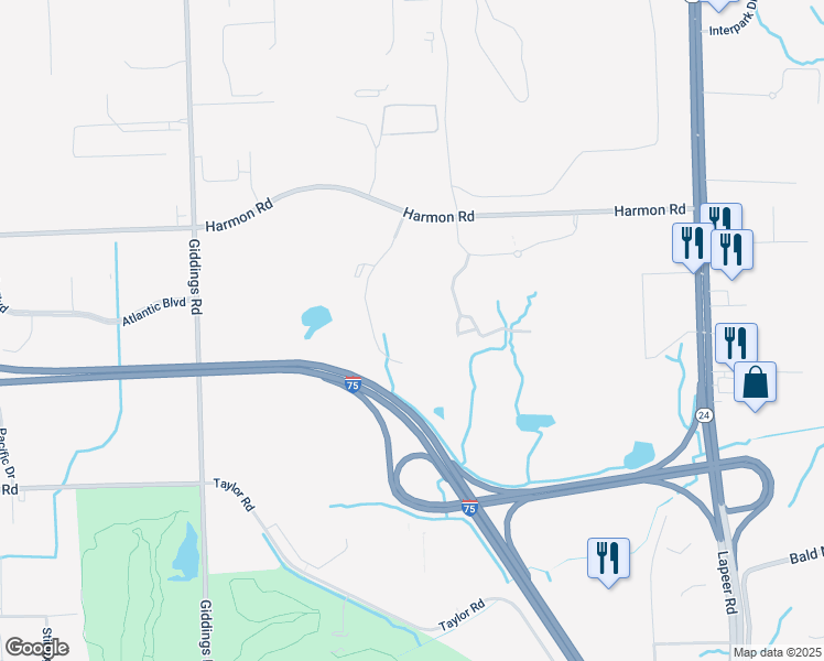 map of restaurants, bars, coffee shops, grocery stores, and more near 3800 Automation Avenue in Auburn Hills