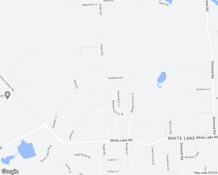 map of restaurants, bars, coffee shops, grocery stores, and more near 6168 Heathwood in White Lake charter Township