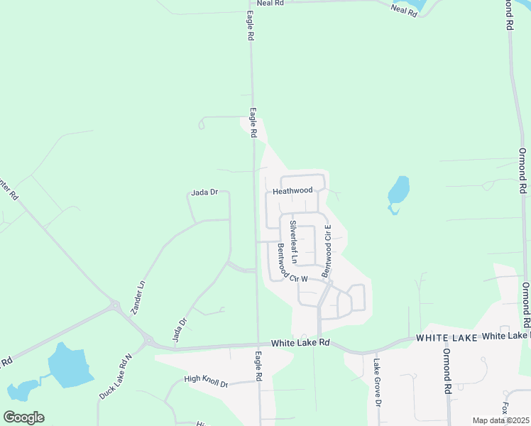 map of restaurants, bars, coffee shops, grocery stores, and more near 6186 Heathwood in White Lake charter Township
