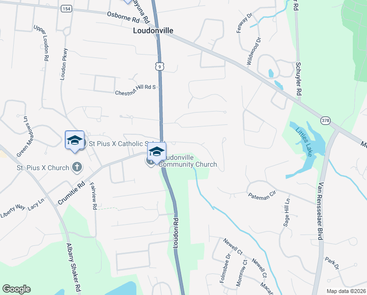 map of restaurants, bars, coffee shops, grocery stores, and more near 3 Colonial Green Road in Albany