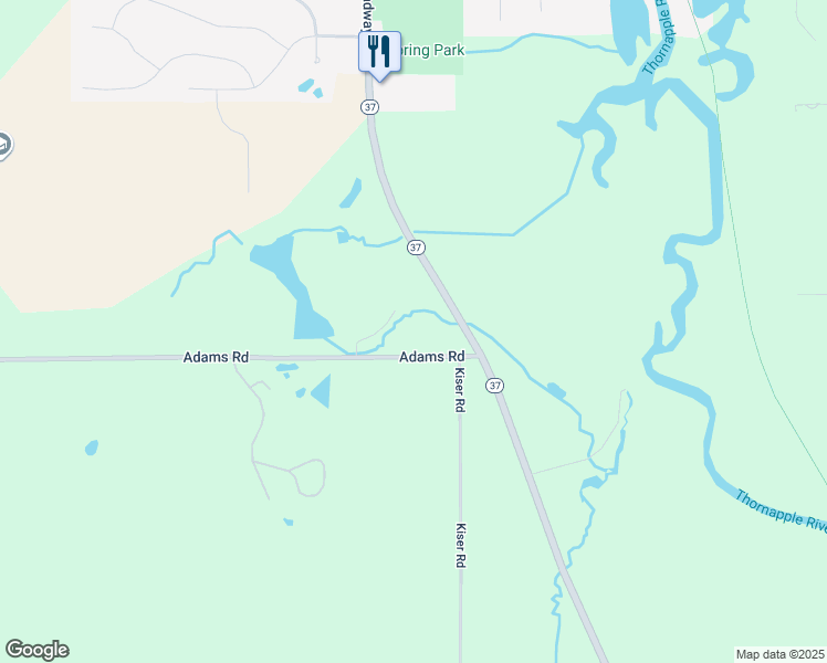 map of restaurants, bars, coffee shops, grocery stores, and more near 9170 Adams Road in Middleville