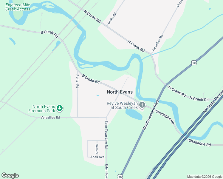 map of restaurants, bars, coffee shops, grocery stores, and more near in North Evans