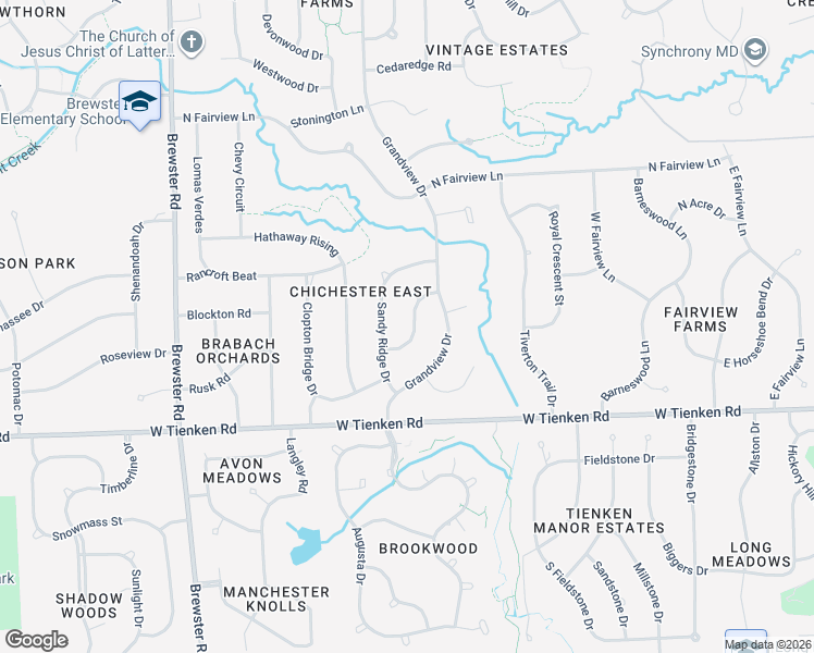 map of restaurants, bars, coffee shops, grocery stores, and more near 2152 Fairmont Drive in Rochester Hills
