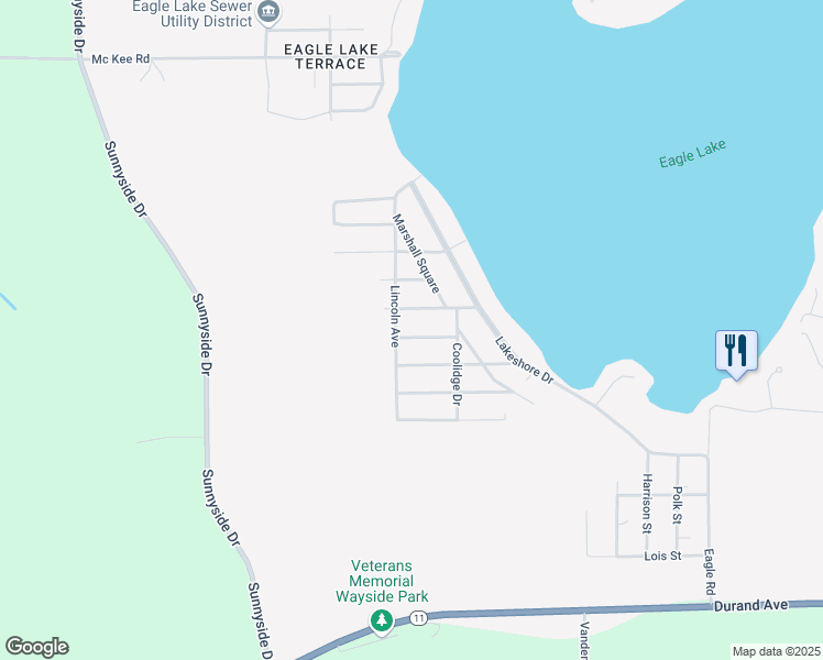 map of restaurants, bars, coffee shops, grocery stores, and more near 24850 Columbus Street in Kansasville