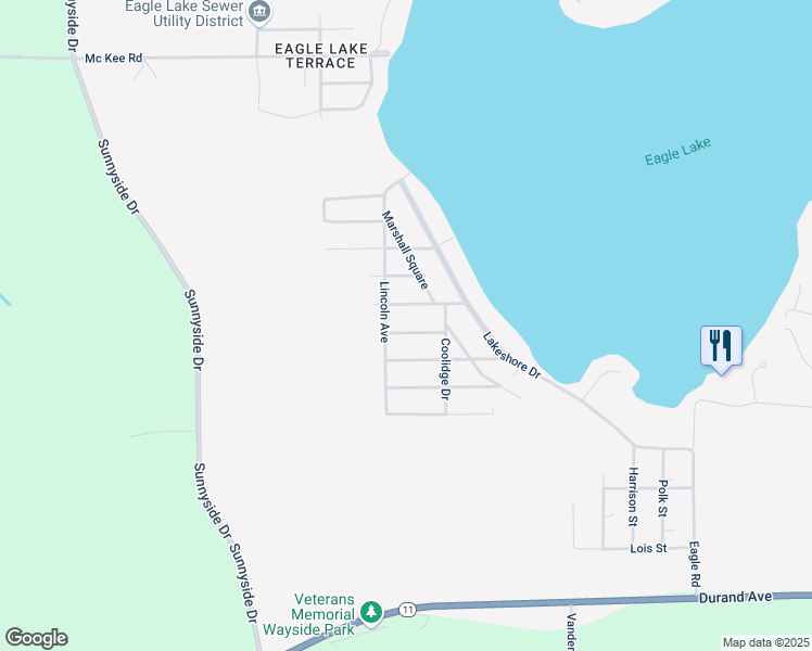 map of restaurants, bars, coffee shops, grocery stores, and more near 24850 Columbus Street in Kansasville