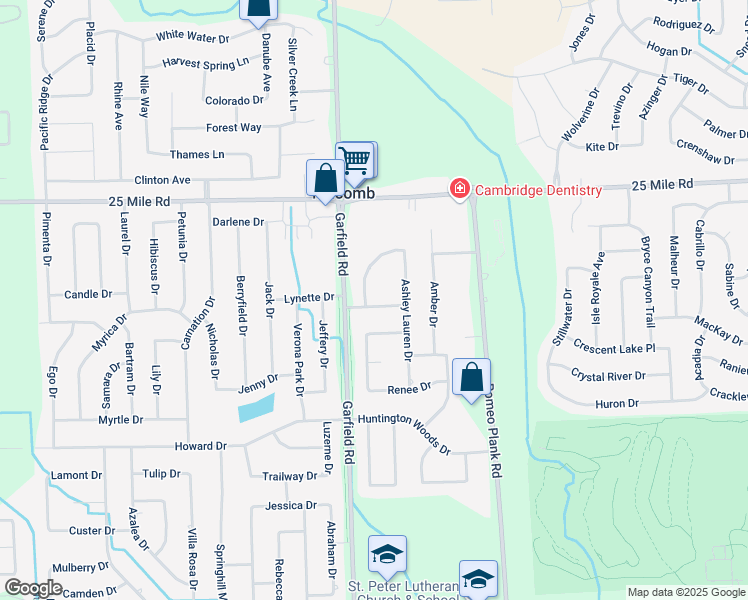 map of restaurants, bars, coffee shops, grocery stores, and more near 54486 Mark Richard Drive in Macomb