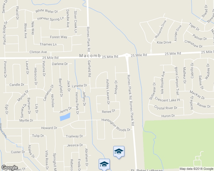 map of restaurants, bars, coffee shops, grocery stores, and more near 16799 Zachary Drive in Macomb