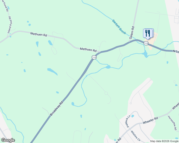 map of restaurants, bars, coffee shops, grocery stores, and more near 16 Silva Lane in Dracut