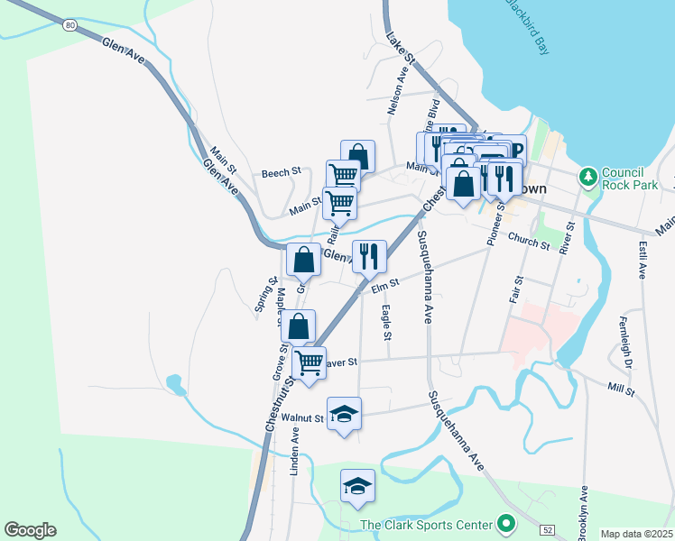 map of restaurants, bars, coffee shops, grocery stores, and more near 54 Brunlar Court in Cooperstown
