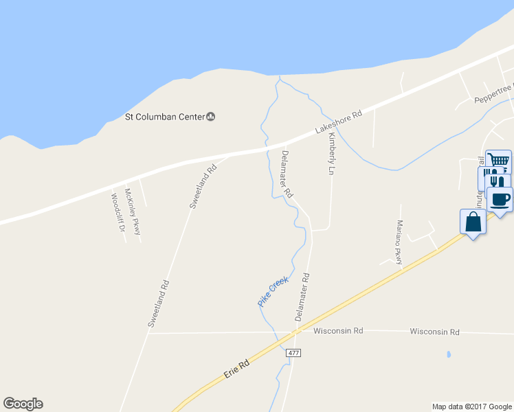 map of restaurants, bars, coffee shops, grocery stores, and more near 6861 Lake Shore Road in Derby
