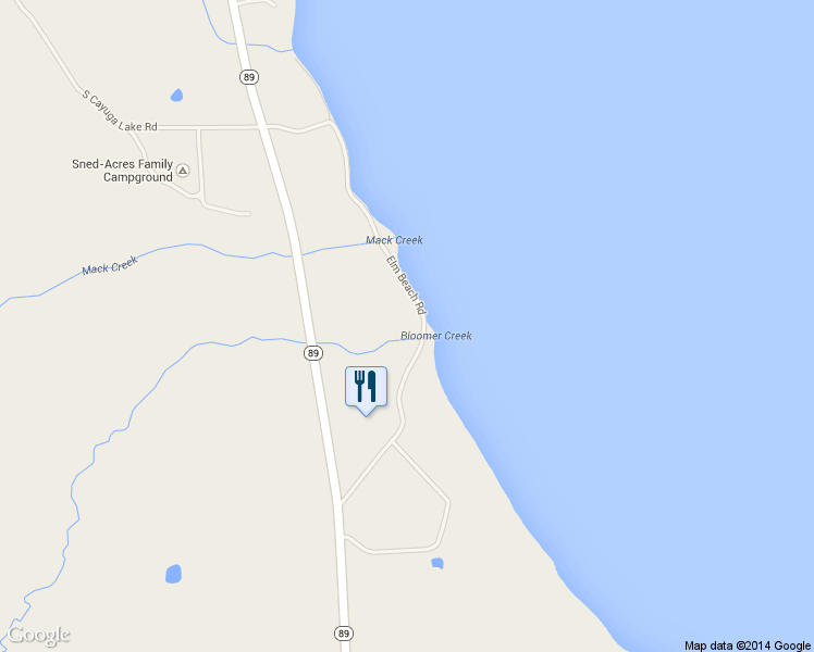 map of restaurants, bars, coffee shops, grocery stores, and more near 6728 Elm Beach Road in Ovid