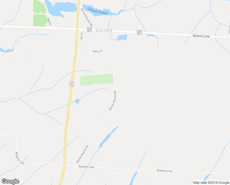 map of restaurants, bars, coffee shops, grocery stores, and more near Stone Church Road in Union
