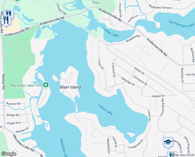 map of restaurants, bars, coffee shops, grocery stores, and more near 4203 Windiate Park Drive in Waterford Township