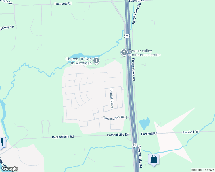 map of restaurants, bars, coffee shops, grocery stores, and more near 6357 Chadwick Avenue in Fenton