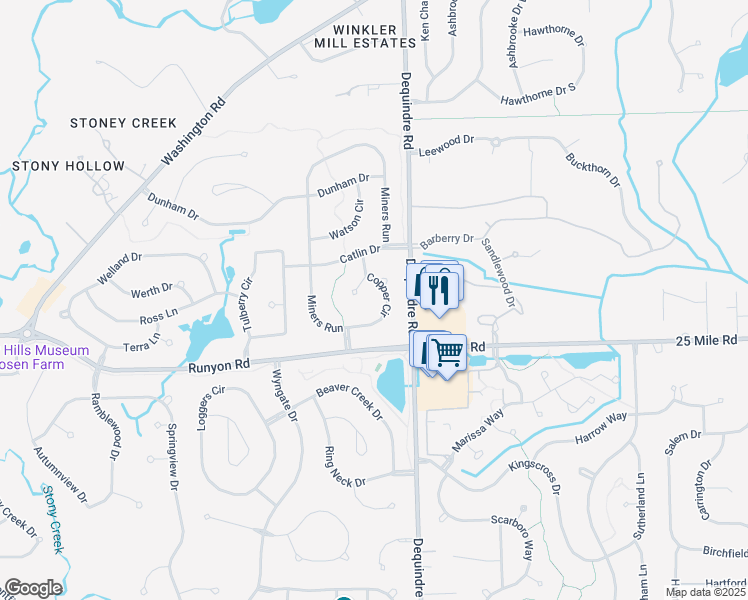 map of restaurants, bars, coffee shops, grocery stores, and more near 833 Garnet Court in Rochester