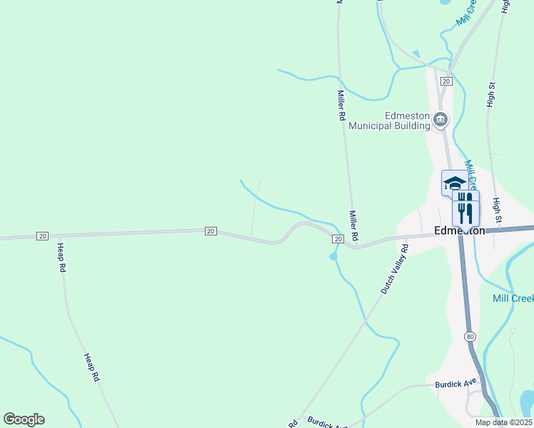 map of restaurants, bars, coffee shops, grocery stores, and more near 964-1024 County Highway 20 in Edmeston
