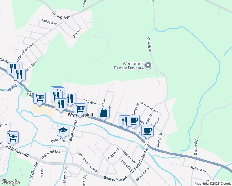 map of restaurants, bars, coffee shops, grocery stores, and more near 44 Pine Avenue in Wynantskill
