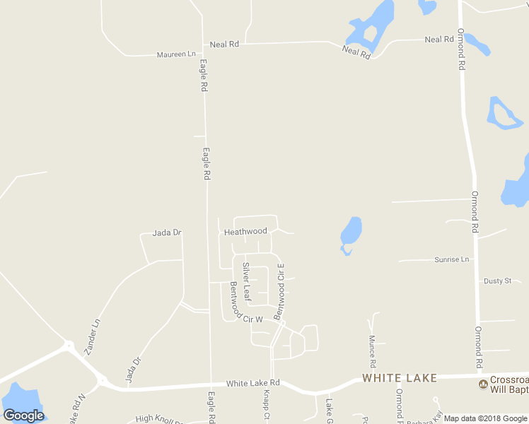 map of restaurants, bars, coffee shops, grocery stores, and more near 6155 Northwood Circle in White Lake charter Township