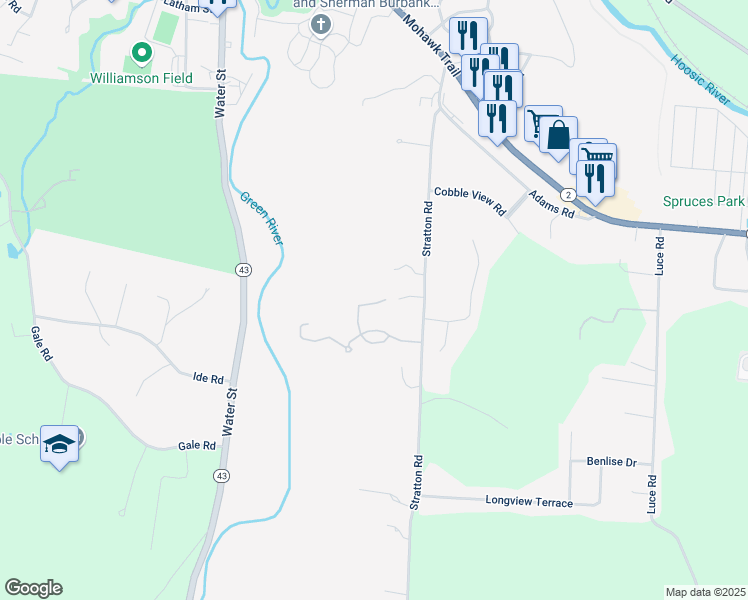 map of restaurants, bars, coffee shops, grocery stores, and more near 48 Lower Windflower Way in Williamstown