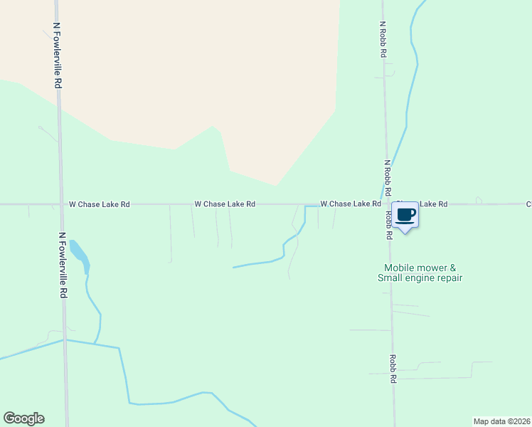map of restaurants, bars, coffee shops, grocery stores, and more near 7405 West Chase Lake Road in Fowlerville