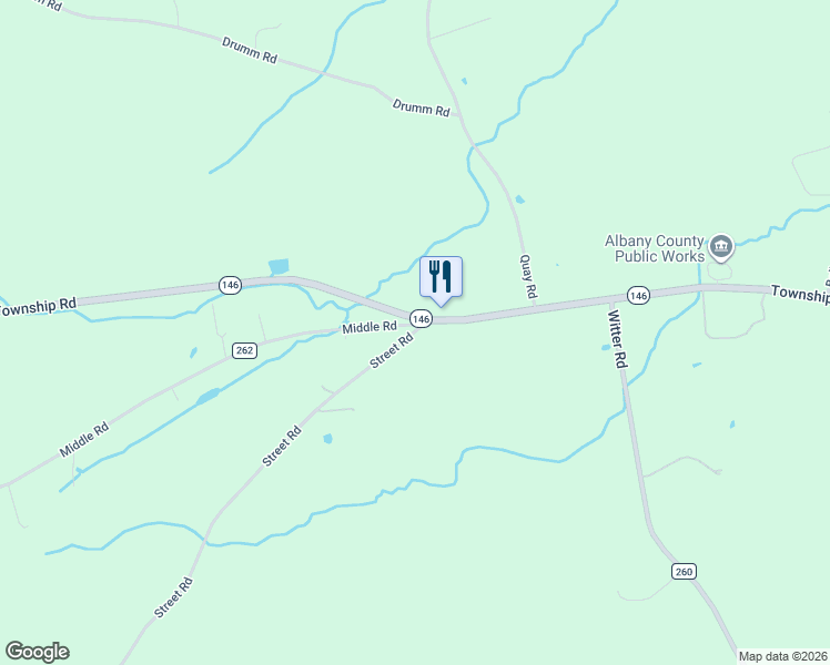 map of restaurants, bars, coffee shops, grocery stores, and more near 1411 Township Road in Altamont