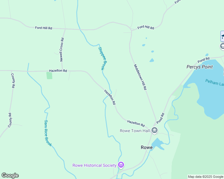map of restaurants, bars, coffee shops, grocery stores, and more near 48 Hazelton Road in Rowe