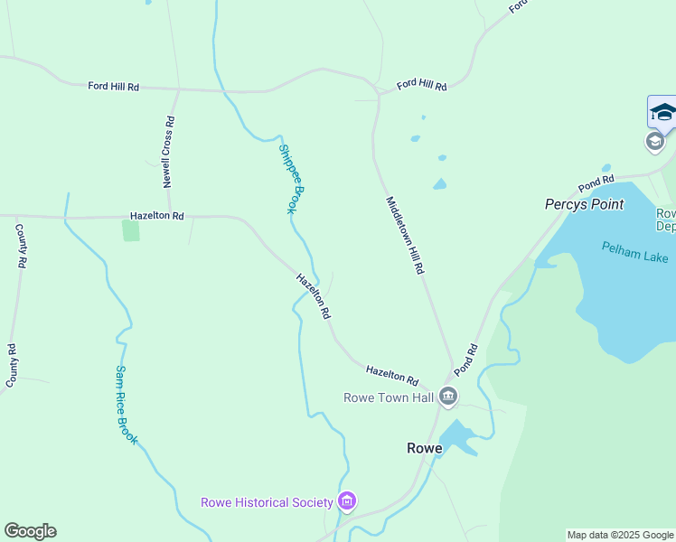 map of restaurants, bars, coffee shops, grocery stores, and more near 48 Hazelton Road in Rowe