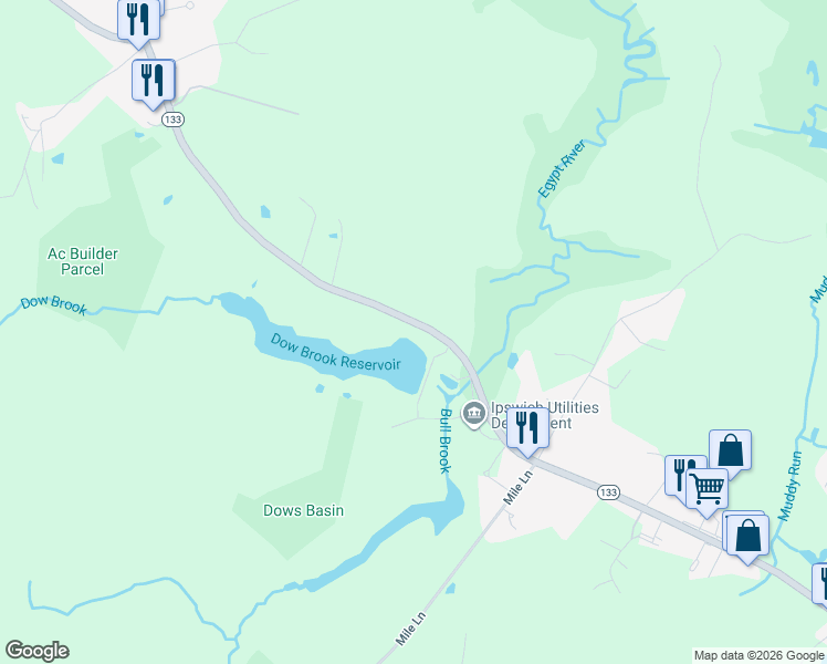 map of restaurants, bars, coffee shops, grocery stores, and more near 284 High Street in Ipswich