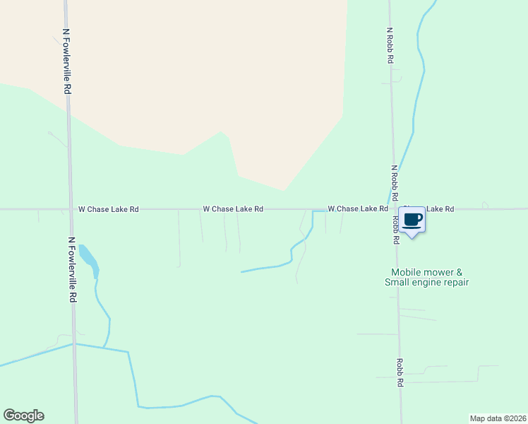 map of restaurants, bars, coffee shops, grocery stores, and more near 7405 West Chase Lake Road in Fowlerville