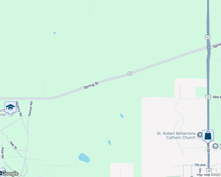 map of restaurants, bars, coffee shops, grocery stores, and more near 20407 Spring Street in Union Grove