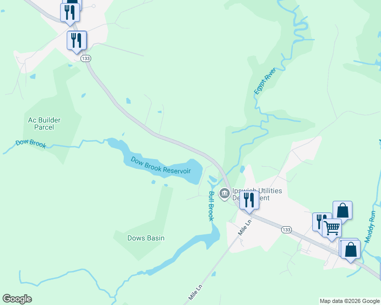 map of restaurants, bars, coffee shops, grocery stores, and more near 284 High Street in Ipswich