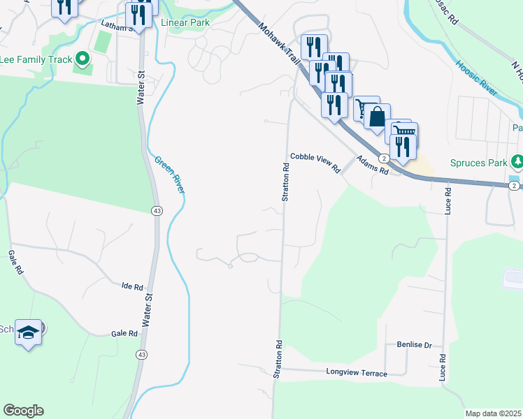 map of restaurants, bars, coffee shops, grocery stores, and more near 48 Lower Windflower Way in Williamstown