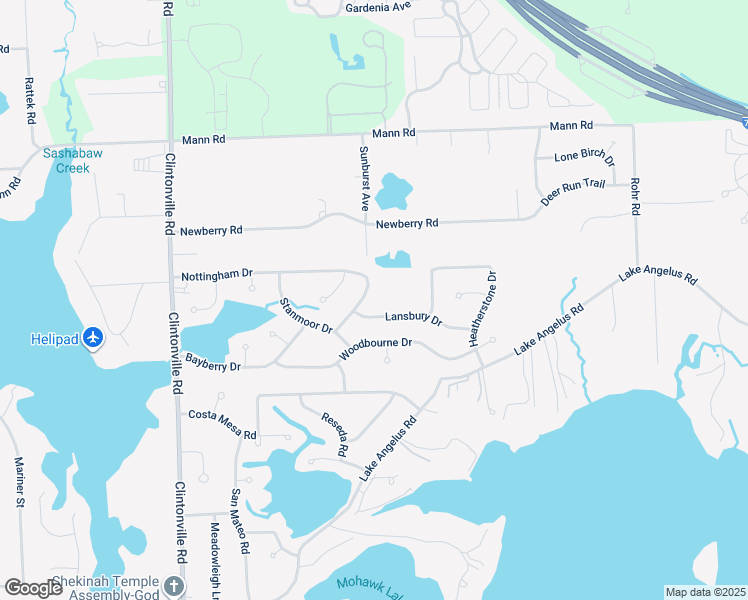 map of restaurants, bars, coffee shops, grocery stores, and more near 4202 Sunburst Avenue in Waterford Township