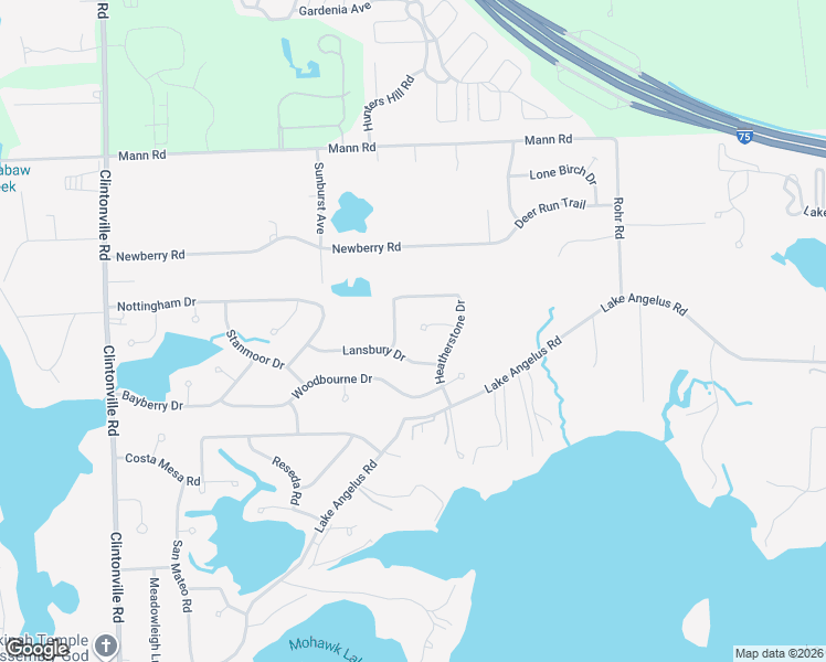 map of restaurants, bars, coffee shops, grocery stores, and more near 2395 Marklawn Court in Oakland County