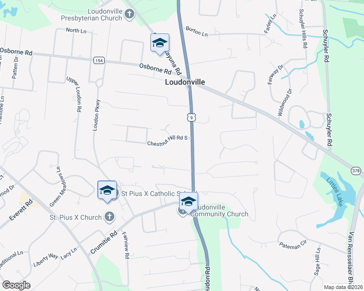 map of restaurants, bars, coffee shops, grocery stores, and more near 402 Loudon Road in Albany